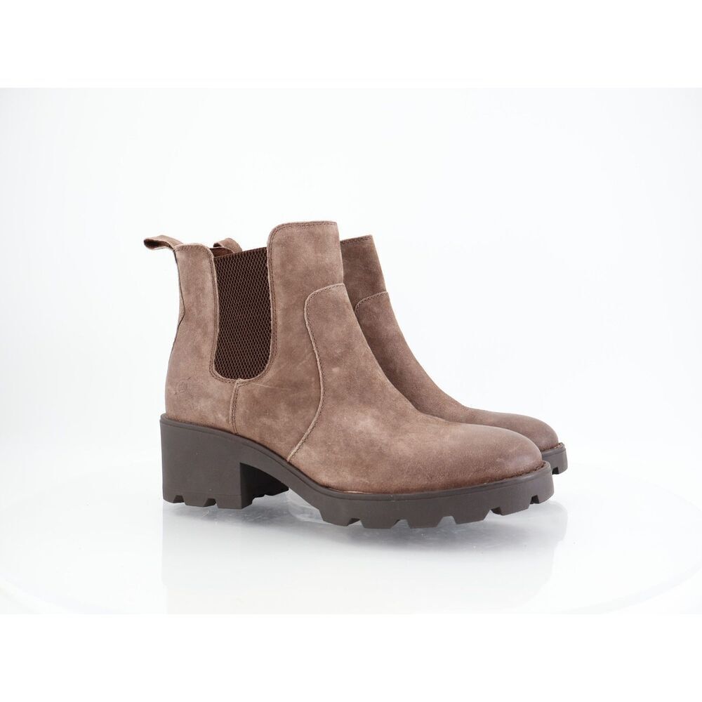 Born Graci Chelsea Boot Size 11 M Lug Sole Brown Leather Block Heel Pull on